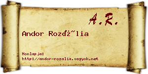 Andor Rozália névjegykártya