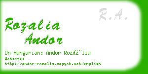 rozalia andor business card